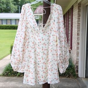 NWT Kiss The Sky Puffy Long Sleeve Mini Dress